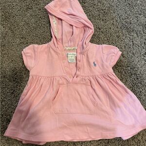 Pink Ralph Lauren 18 month old girls Hooded flowly dress shirt